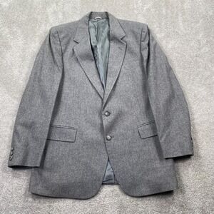 Etienne Caron Single Breasted Wool Blazer Jacket Men's Size 42 Gray Tailored Fit
